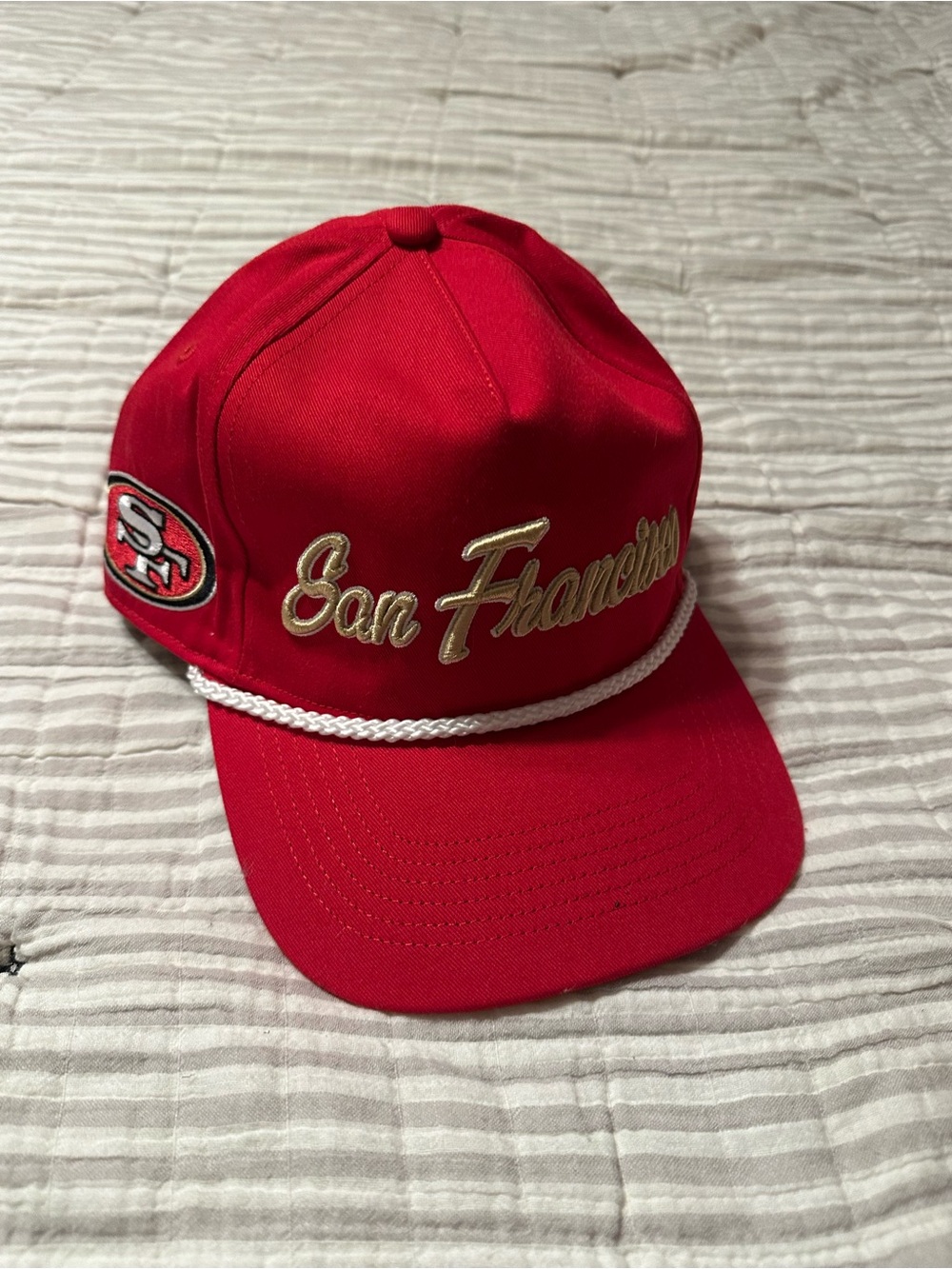 San Francisco 49ers Red Rope-Trim Snapback Hat